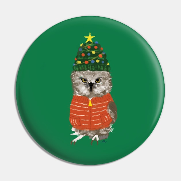 Rockefeller the Christmas Owl Pin by EmilyLaurelHarris