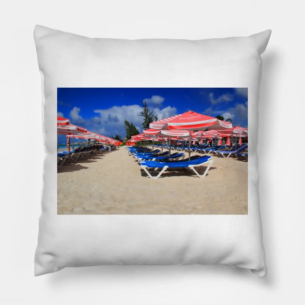 Barbados Beach chairs Pillow by tgass