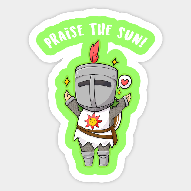 Praise The Sun Chibi Solaire Dark Souls Solaire Autocollant Teepublic Fr