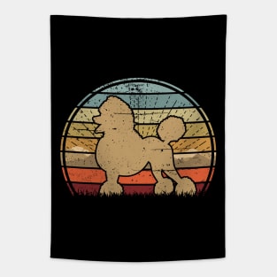 Brown Poodle Sunset Tapestry