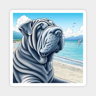 Stitch the Blue Shar Pei Pop Art Magnet