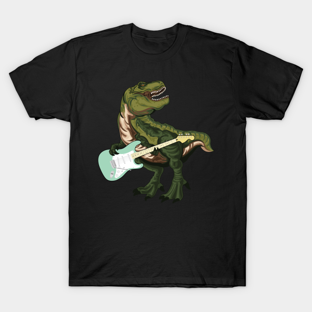 Dinosaur Guitar Trex Rock N Roll Punk Shredder Guitarist Player Band Kids Men Women - Kids - T-Shirt