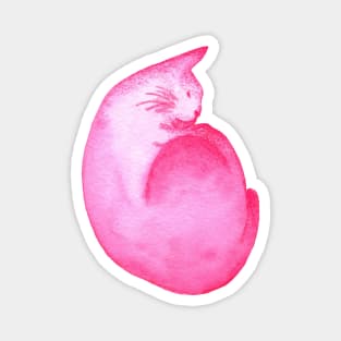 Pink cat sleeping Magnet