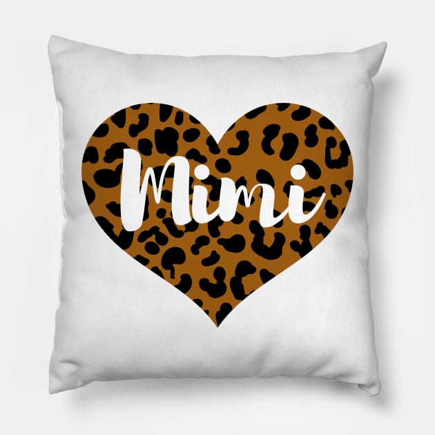 Cute Leopard Print Mimi Heart Pillow by Hello Sunshine