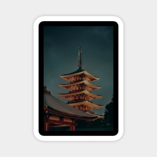 horyuji tokyo temple, dark temple design, aesthetic art Magnet