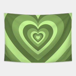 Trendy Green Hearts Tapestry