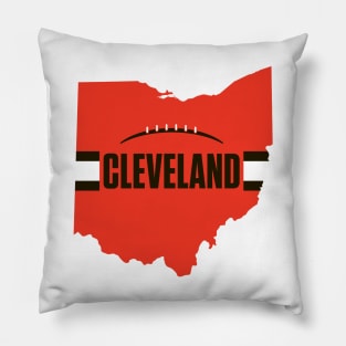 Cleveland Football Ohio Outline Orange Pillow