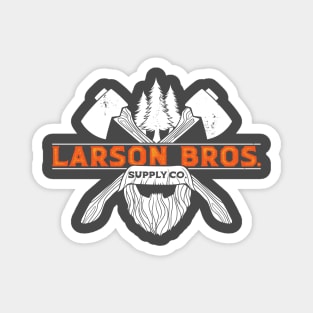 Larson Bros AxeBeard Logo - White Magnet