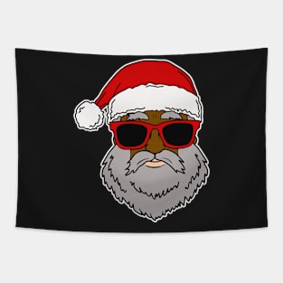 Cool Christmas Black Gray Beard Santa Claus Tapestry