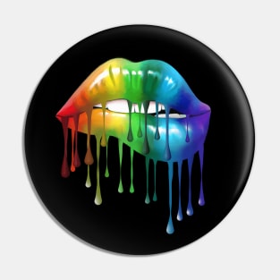 Lips Rainbow Gay Homosexual Lesbian Lips Pride Pin