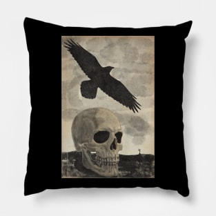 Skull and Raven Pillow