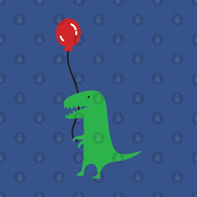 A Dinosaur and his red Balloon by FrogAndToadsWorkshop