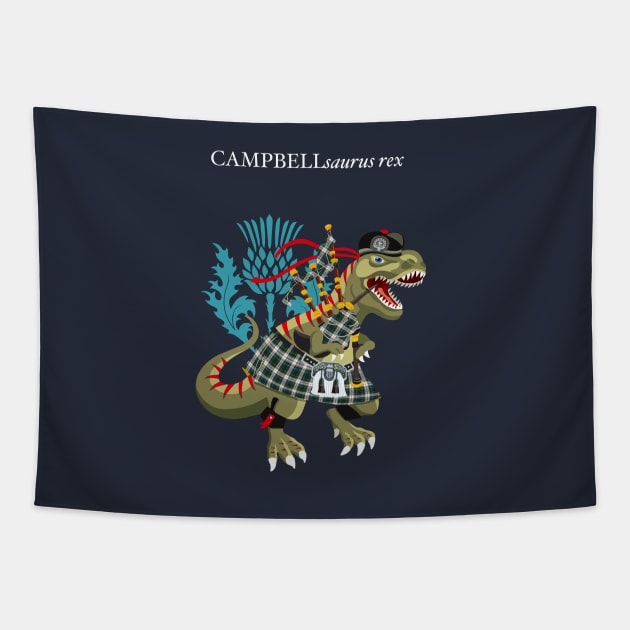 Clanosaurus Rex CAMPBELLsaurus rex Campbell MODERN Scotland Ireland Family Tartan Tapestry by BullShirtCo