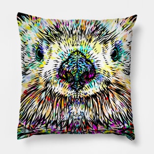OTTER watercolor and ink portrait Pillow