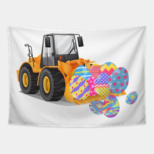 Funny Easter And Excavator Design Eggscavator To Celebrate Easter Sunday 2022 Tapestry by HBart