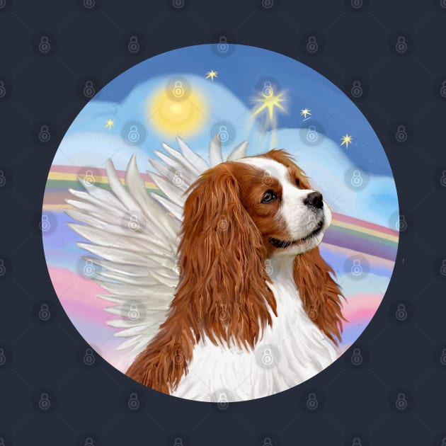 Cavalier king Charles Spaniel (Blenheim) in Heaven's Clouds by Dogs Galore and More