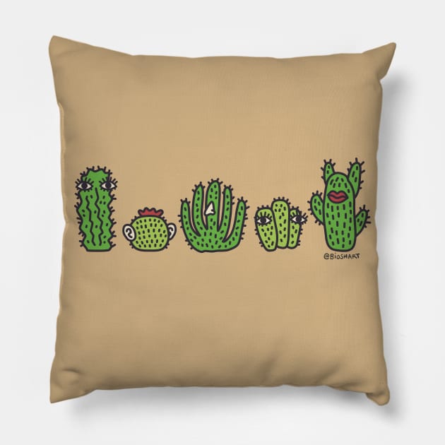 Cactus people Pillow by Bioshart