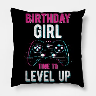 Birthday Girl Level Up Video Game Birthday Party Gift Girls Pillow