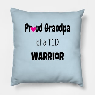 Proud Grandpa Black Text Pink Heart Pillow