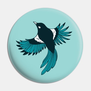 Blue Magpie Pin