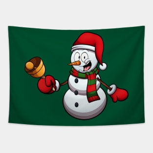 Snowman With Bell Tapestry