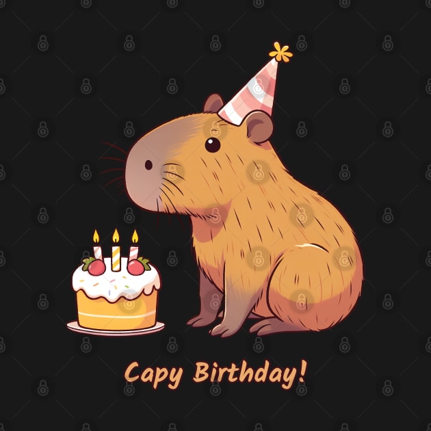 Cappy Capy Birthday Capybara by ThesePrints