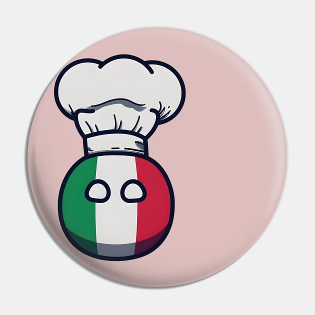 Polandball Chef Italy Countryball Pin by Polandball World