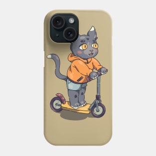 cat on a scooter Phone Case