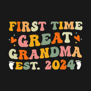 First Time Great Grandma Est 2024 T-Shirt