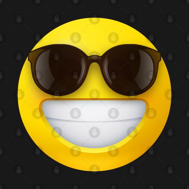 Beaming face emoji with sunglasses by Vilmos Varga