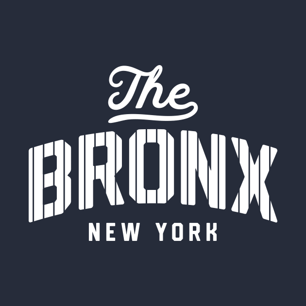 New York 'The Bronx' Pinstripe Baseball Script Fan T-Shirt: Show Off Your NY Pride with a Classic Bronx Twist! by CC0hort