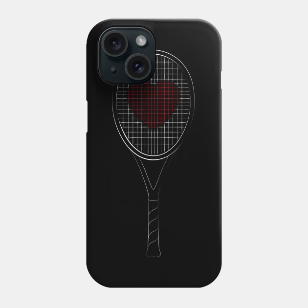 I Love Tennis W Phone Case by Worldengine