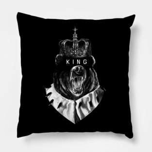 KING BEAR BLACK CROWN Pillow