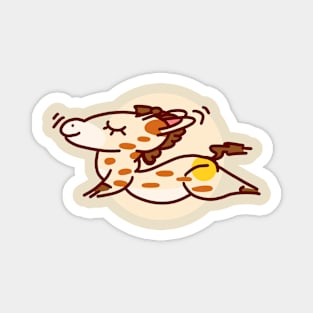 Cute Giraffe Animal Yoga #9 Round Edition Magnet