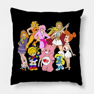 Vintage 80s Cartoons Pillow