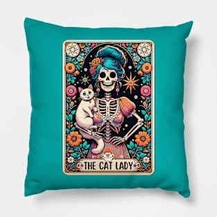 Colorful Cat Lady Pillow