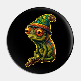 Psychedellic chameleon Pin