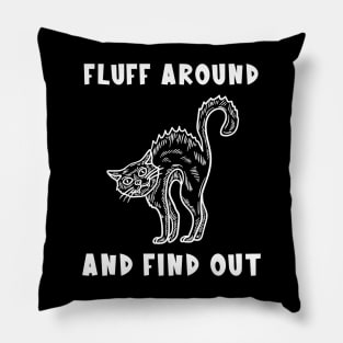 Fluff Around And Find Out Cat Pillow