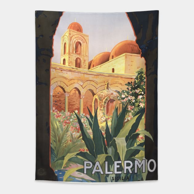 Palermo poster by Stab A. Marzi (1920) Tapestry by WAITE-SMITH VINTAGE ART