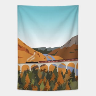 Train on the Glenfinnan Viaduct, Scottish Highlands, Scotland Tapestry