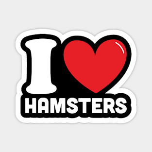 Red Heart I Love Hamsters Magnet