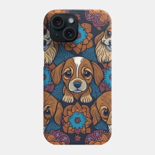 Mandala of adorable puppy dogs Phone Case