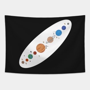 Solar system space colored version Tapestry