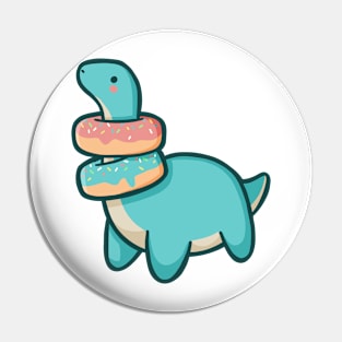 Cute Long Neck with dognuts, Brontosaurus, Brachiosaurus Pin