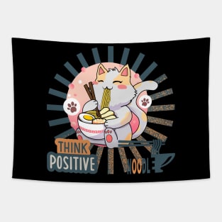 I Think Noodles Cute Cat Tapestry