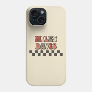 Miles Davis Checkered Retro Groovy Style Phone Case