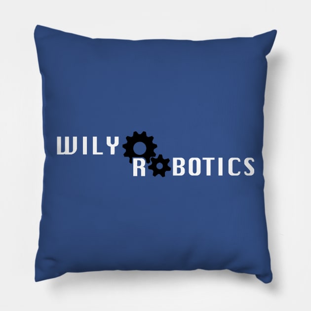 Wily Robotics (White Variant) Pillow by MetalMookies