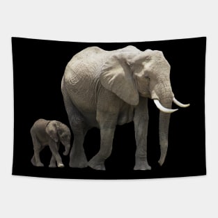 Elephant-Mama with Elephant-Baby - Elephant - Africa Tapestry