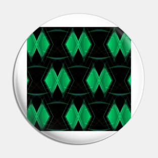 green diamond shape repeating on black background Pin