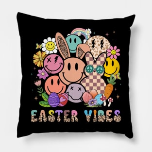 Easter Vibes Hippie Groovy Cute Bunny Ears Pillow